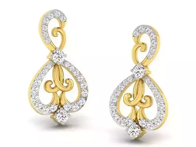 Gold Earrings With Diamonds 1