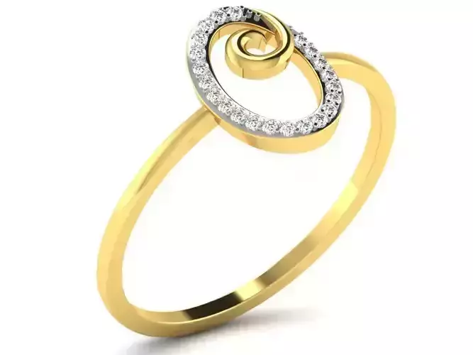 Oval Shaped Gold Ring With Diamonds
