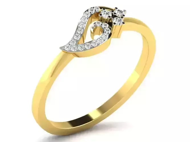 Gold Engagement Ring With Diamonds 2