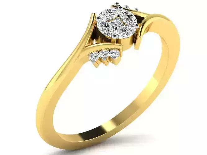 Gold Engagement Ring With Diamonds 5