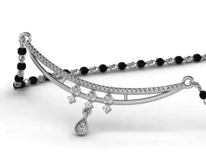 Silver Necklace With Diamonds 2