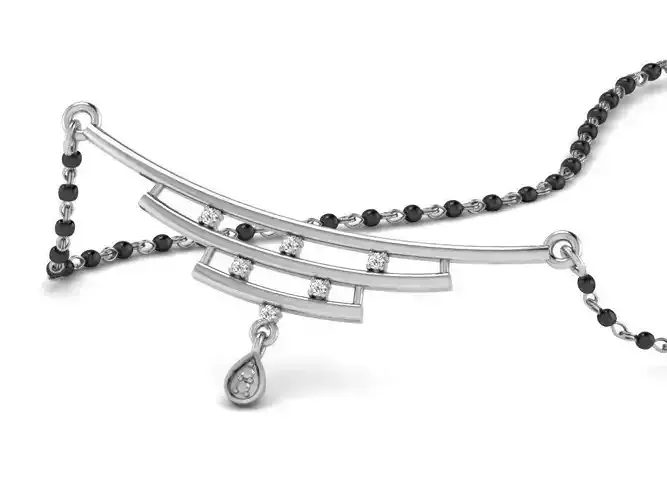 Silver Necklace With Diamonds 3