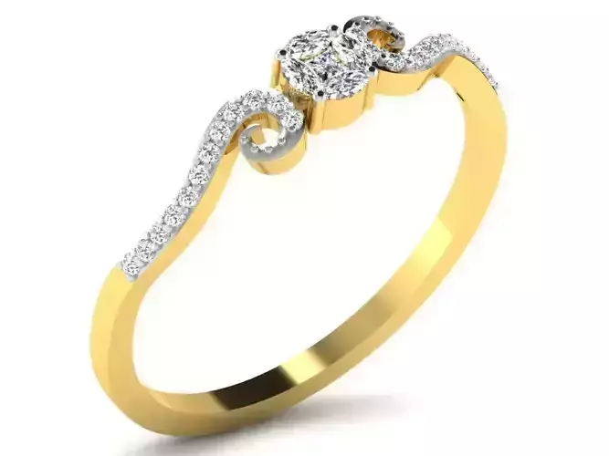 Gold Engagement Ring With Diamonds 6