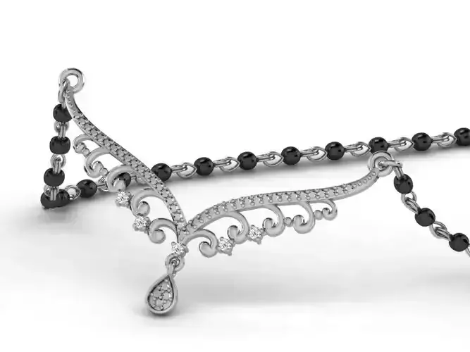 Silver Necklace With Diamonds 4