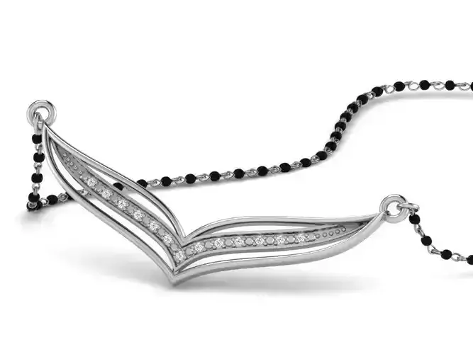 Silver Necklace With Diamonds 5