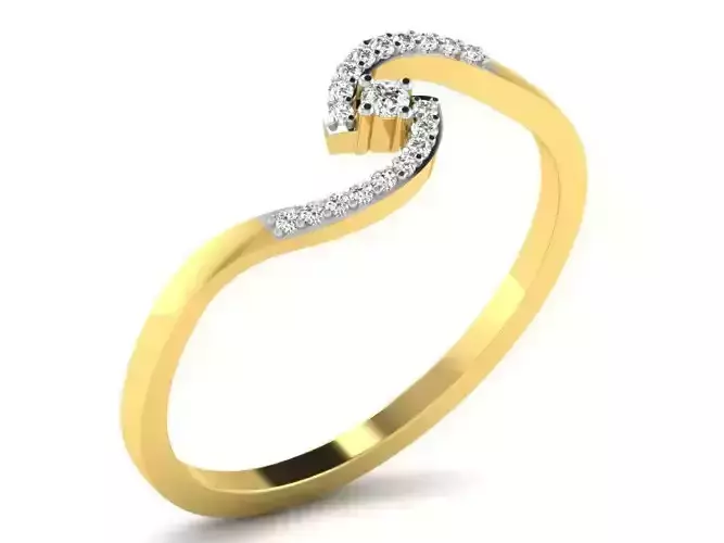 Gold Spiral Ring With Diamonds 1