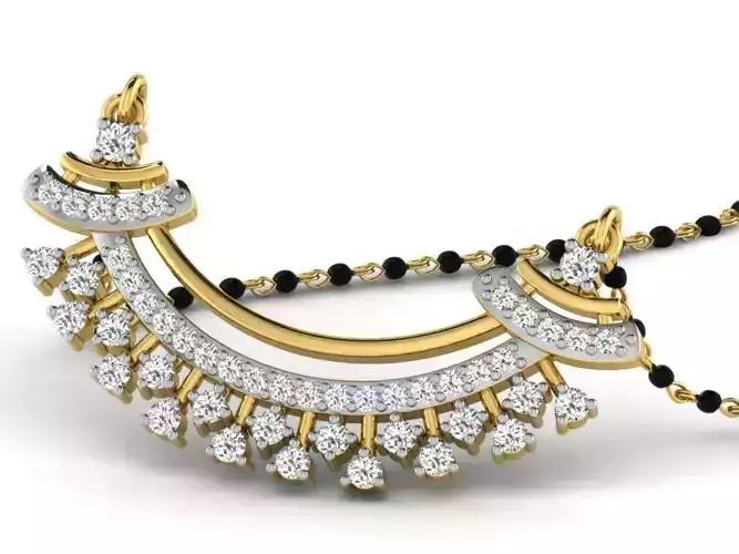 Gold Necklace With Diamonds 1