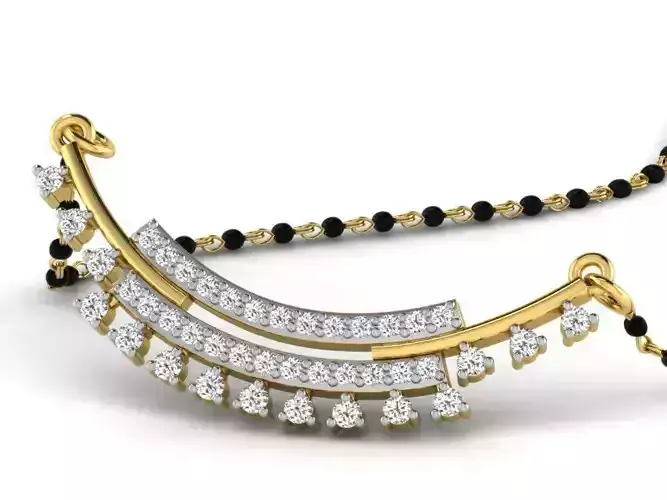 Gold Necklace With Diamonds 2