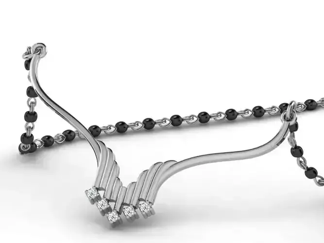Silver Necklace With Diamonds 6