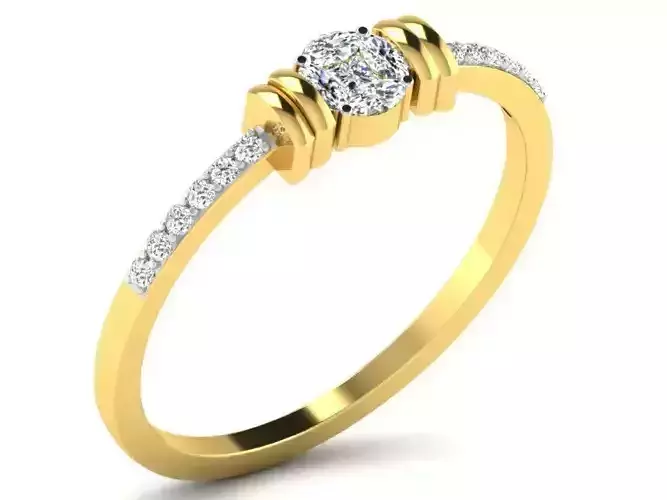 Gold Engagement Ring With Diamonds 14