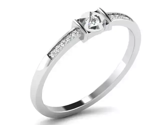 Silver Engagement Ring With Diamonds 35