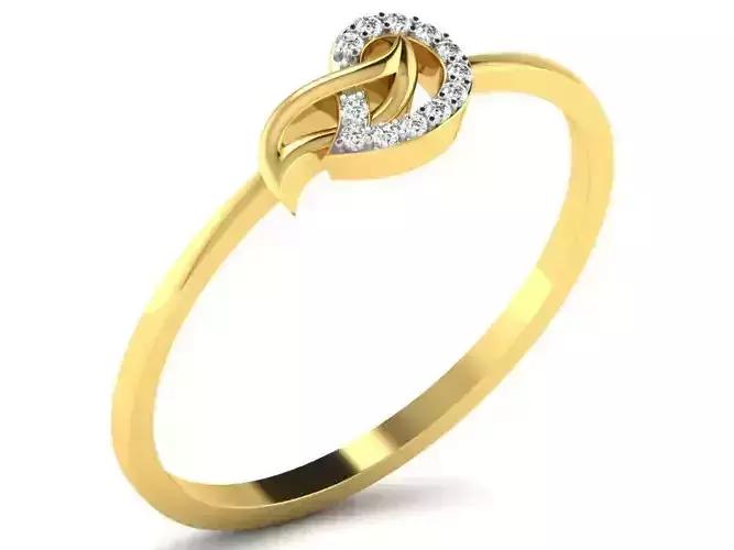 Gold Engagement Ring With Diamonds 15 3D print model