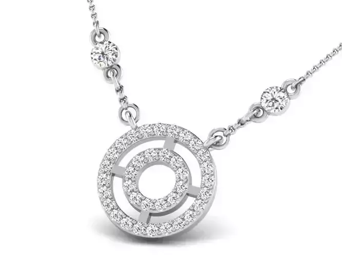 Round Shaped Silver Pendant With Diamonds 3