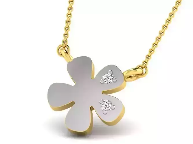 Flower Shaped Pendant With Diamonds 25