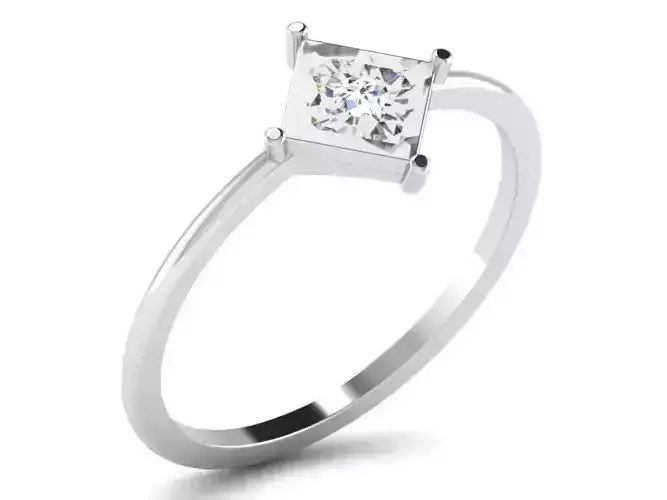 Silver Engagement Ring With Diamonds 39