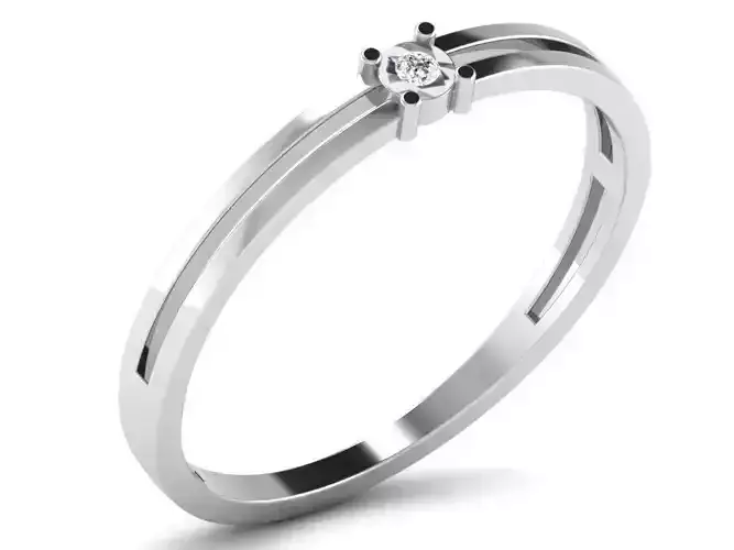 Silver Engagement Ring With Diamonds 42