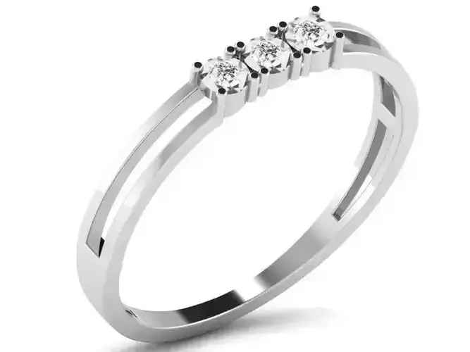 Silver Engagement Ring With Diamonds 43
