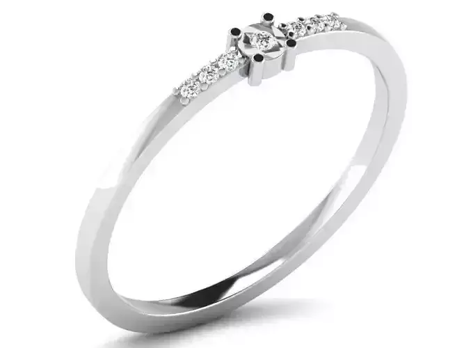 Silver Engagement Ring With Diamonds 45
