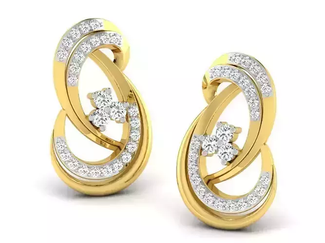 Golden Earrings With Diamonds 71