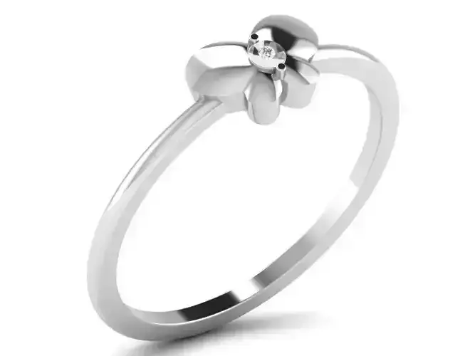 Butterfly Shaped Silver Ring With Diamonds 2 3D print model