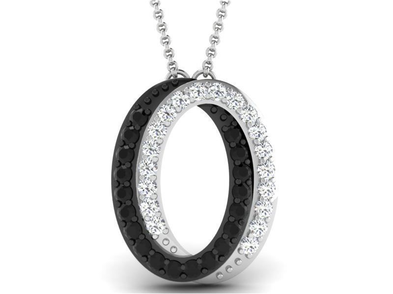 Oval Shaped Pendant With Diamonds and Gem 3D print model_1