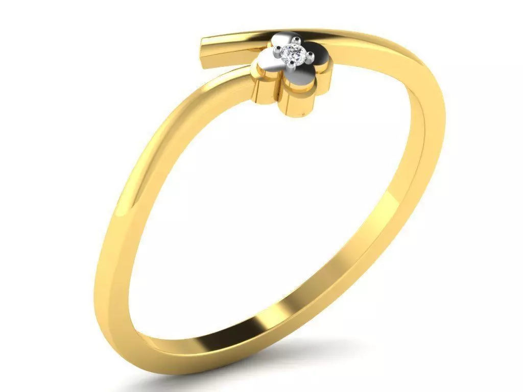 Golden Spiral Ring With Diamond 2 3D print model_0