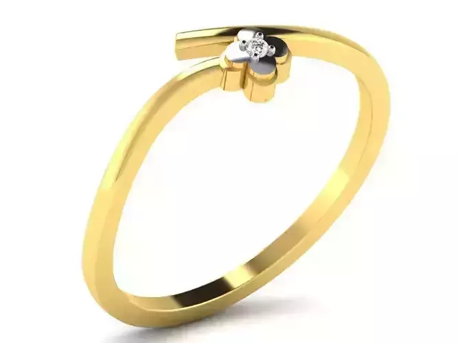 Golden Spiral Ring With Diamond 2