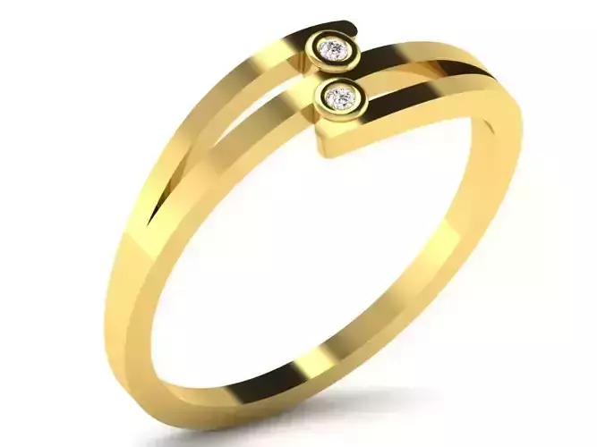 Gold Spiral Ring With Diamonds 3