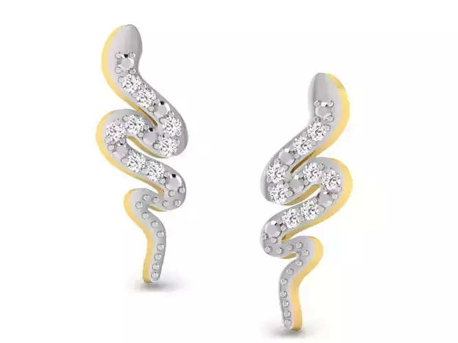 Snake Shape Earrings With Diamonds 1