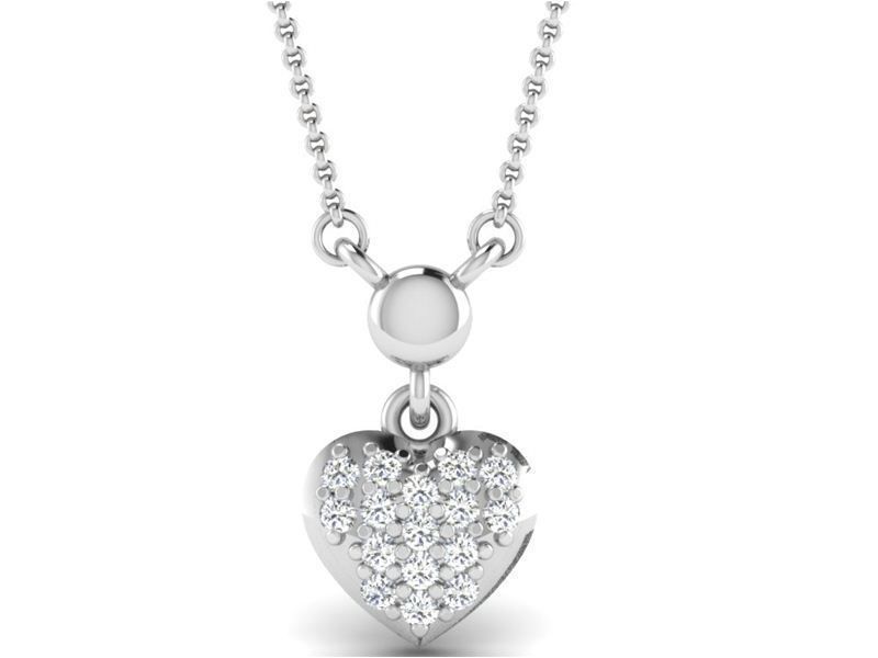 Heart Shape Silver Pendant 3D print model_2