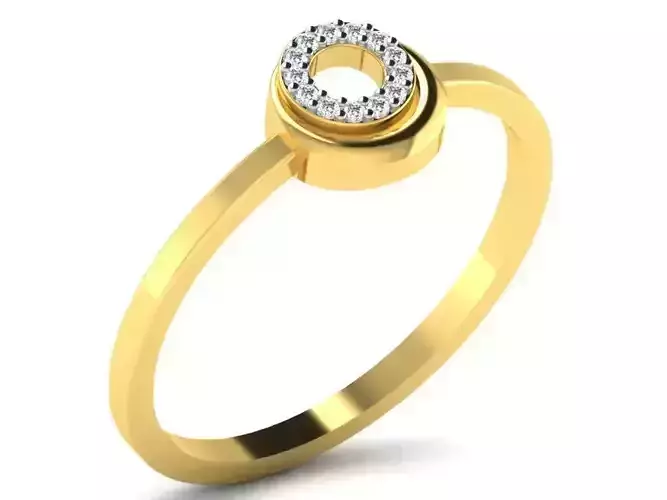 Round Gold Ring With Diamonds