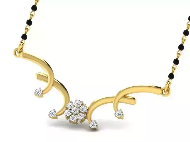 Gold Necklace With Diamonds 14