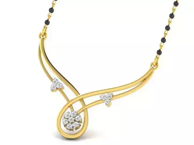 Gold Necklace With Diamonds 15
