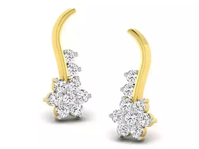 Flower Shape Earrings With Diamonds 1