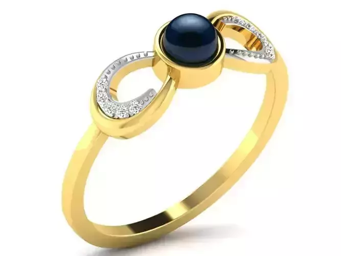 Gold Engagement Ring With Pearl 1