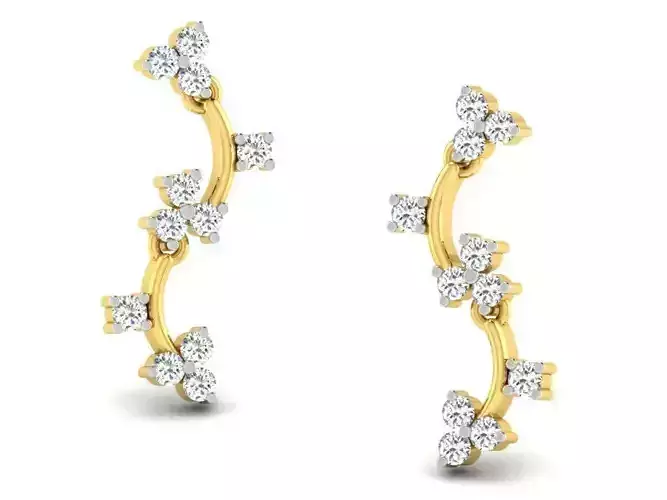 Gold Drop Earrings With Diamonds 1