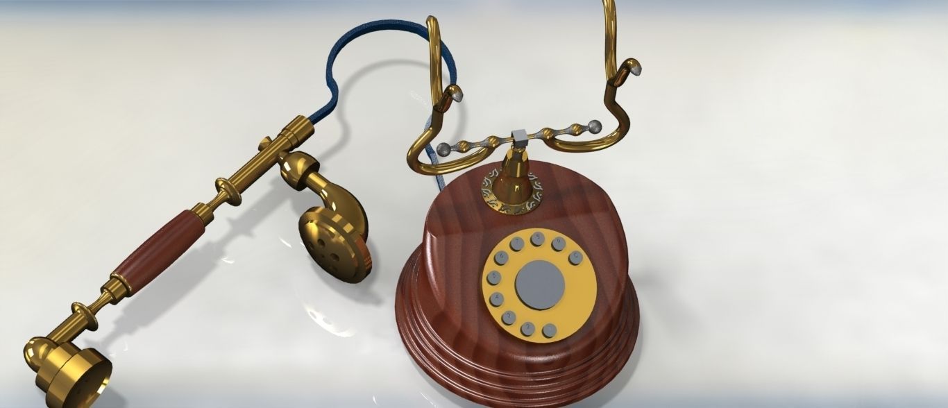 Old telephone Free 3D model_1