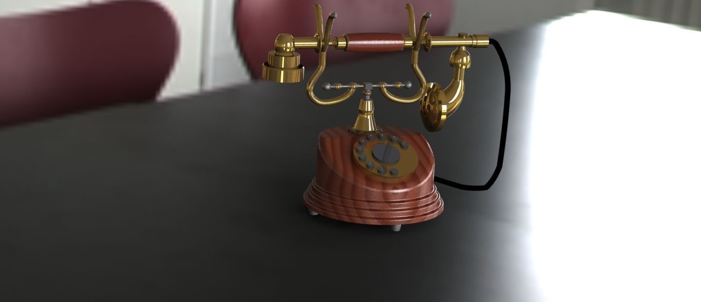 Old telephone Free 3D model_3
