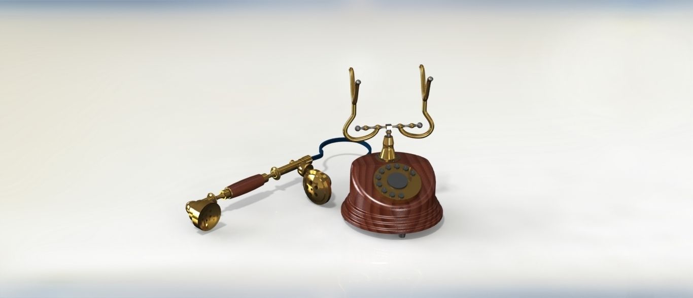 Old telephone Free 3D model_2