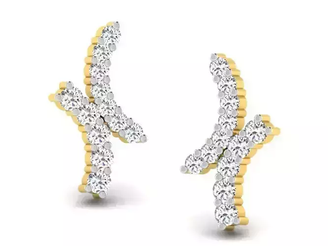 Gold Earrings With Diamonds 2