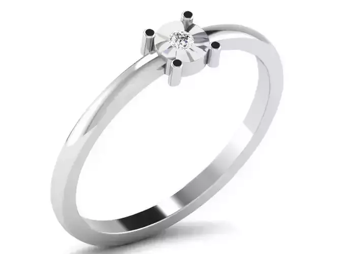 Silver Engagement Ring With Diamonds 49
