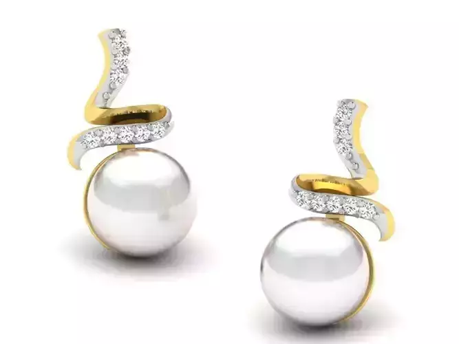Gold Drop Earrings With Pearl 1