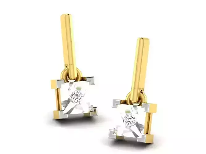 Gold Drop Earrings With Diamonds 2