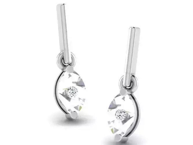 Marquise Shaped Drop Earrings With Diamonds 2