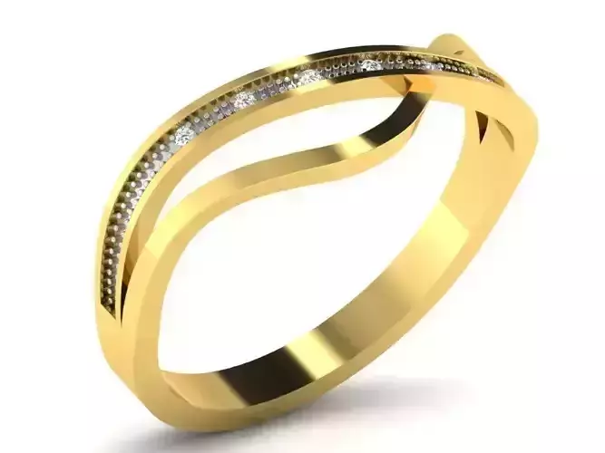 Criss Cross Shape Gold Ring 