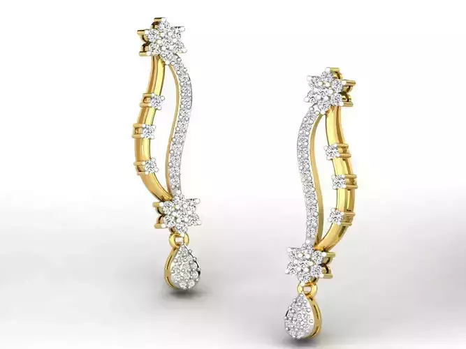Gold Earrings With Diamonds 3