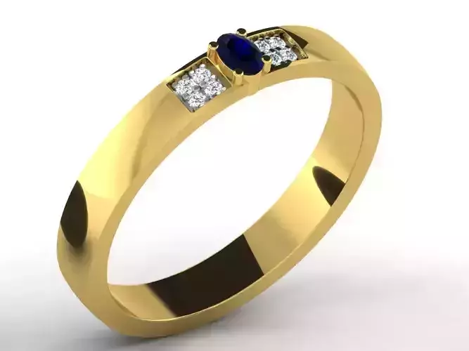 Gold Engagement Ring With Sapphire
