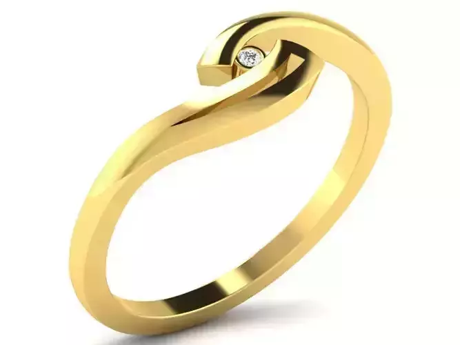 Gold Spiral Ring With Diamonds 7