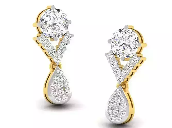 Gold Drop Earrings With Diamonds 5