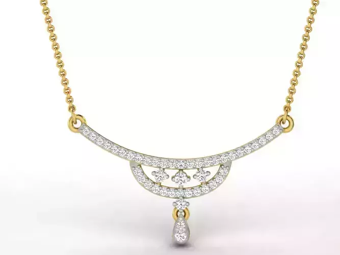 Gold Necklace With Diamonds 35